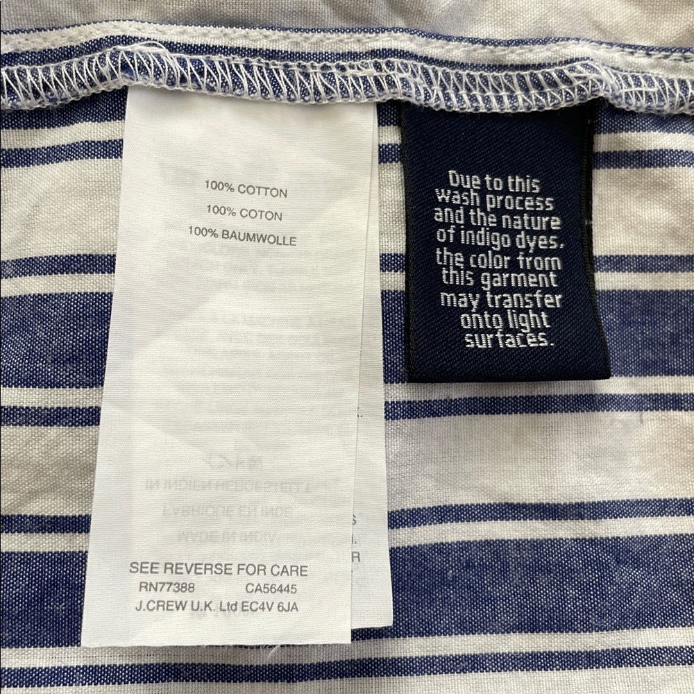 Madewell Midi Maxi Dress Size 14 Ava Blue White Striped Ruffle Tiered V Neck - Picture 13 of 16